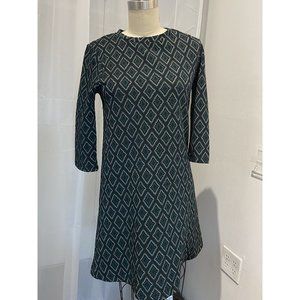 ZARA trafaluc dress green retro pattern sizeM